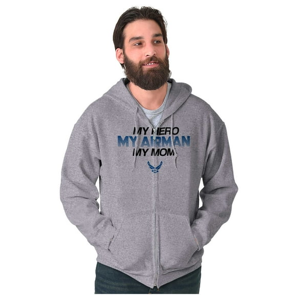 US Air Force Airman My Hero My Mom Zip Up Hoodie Men's Women's Brisco Brands X
