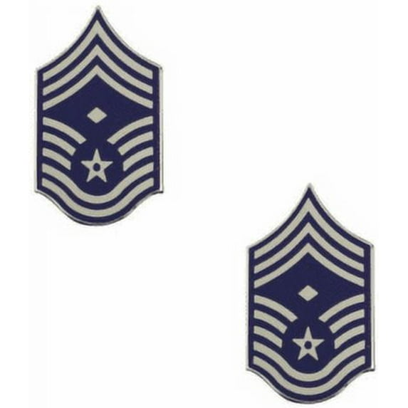 US Air Force Chief Master Sergeant with Diamond Collar Device Pin