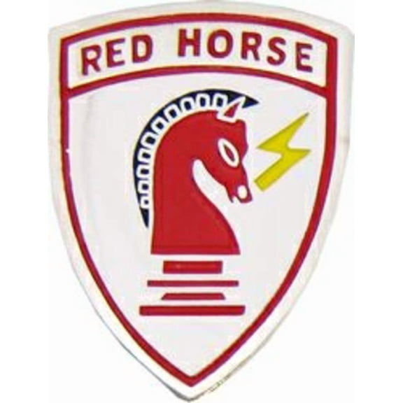 US Air Force Civil Engineer Red Horse Lapel Pin or Hat Pin 1 1/4"