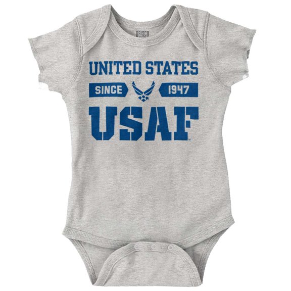US Air Force Classic USAF Logo Romper Boys or Girls Infant Baby Brisco Brands 6M