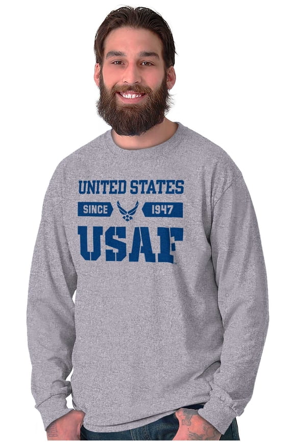 Classic USAF Logo Unisex Plus Size Long Sleeve Tee Shirt Brisco Brands 3X