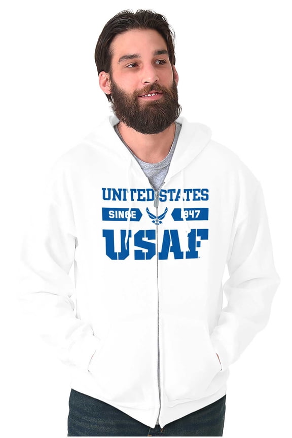 Classic USAF Logo Unisex Plus Size Zip Hoodie Brisco Brands 4X