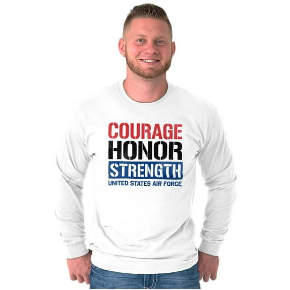 US Air Force Courage Honor Strength Unisex Plus Size Long Sleeve Shirt Brisco Brands 3X