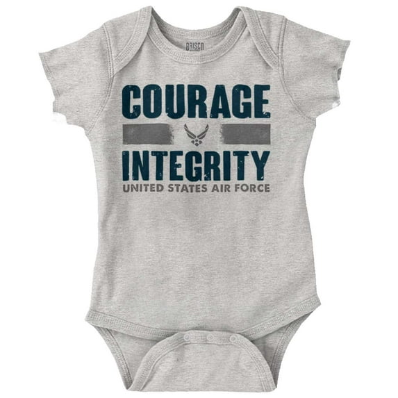 US Air Force Courage Integrity Romper Boys or Girls Infant Baby Brisco Brands 12M