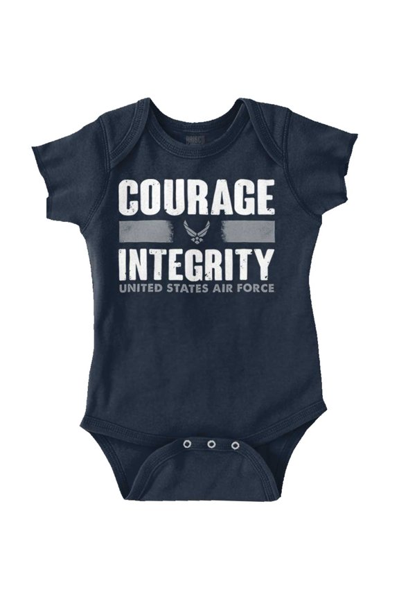 US Air Force Courage Integrity Romper Boys or Girls Infant Baby Brisco Brands 24M