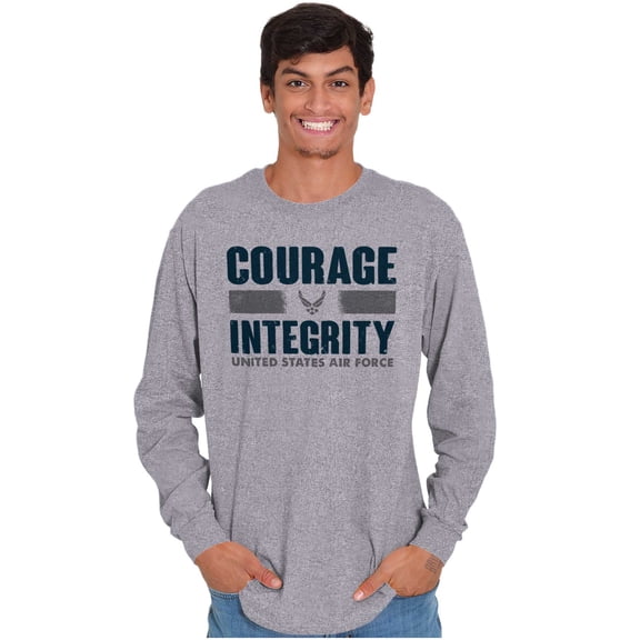 US Air Force Courage Integrity Unisex Plus Size Long Sleeve Tee Shirt Brisco Brands 3X