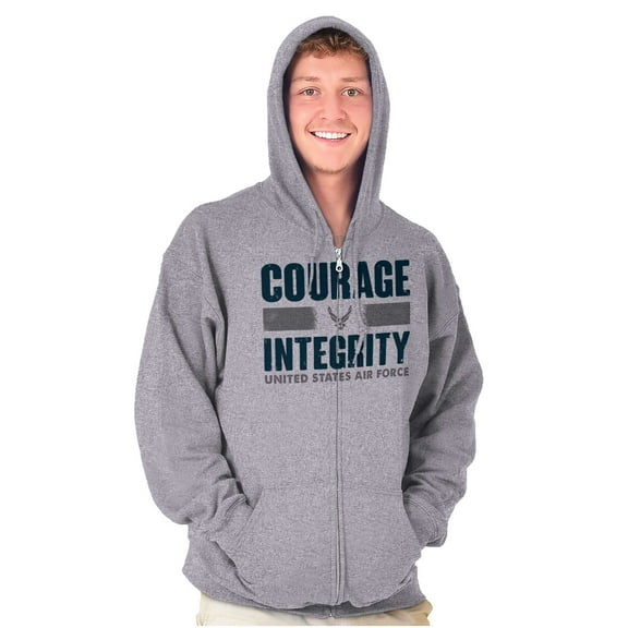 US Air Force Courage Integrity Zip Up Hoodie Men's Women's Brisco Brands X