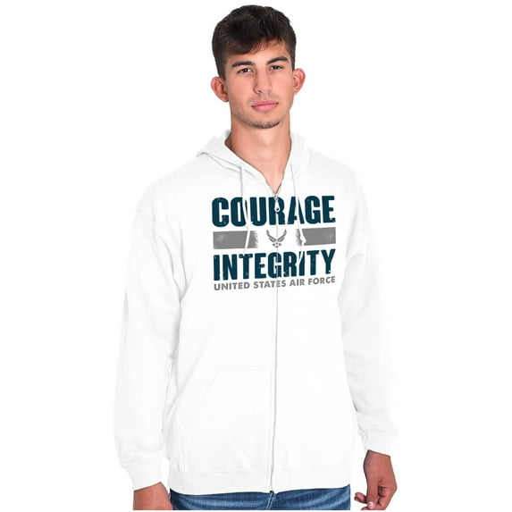 US Air Force Courage Integrity Zip Up Hoodie Men's Women's Brisco Brands X