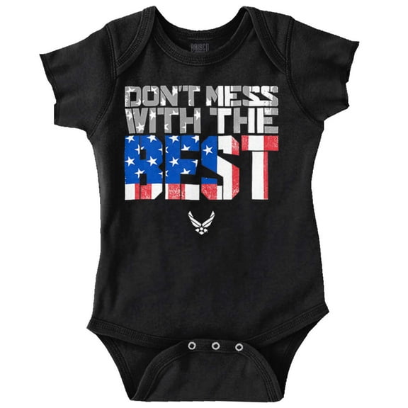 US Air Force Don't Mess With the Best Romper Boys or Girls Infant Baby Brisco Brands 12M