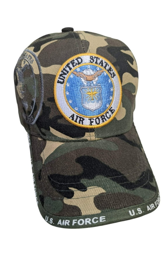 US Air Force Emblem Woodland Baseball Hat Cap