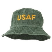 US Air Force Embroidered Pigment Dyed Bucket Hat - Green OSFM