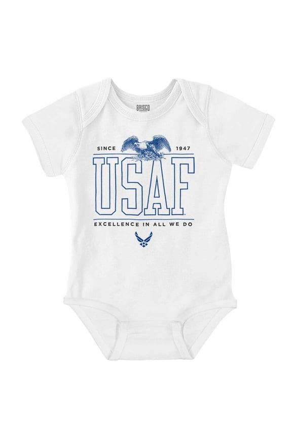 US Air Force Excellence Bald Eagle Romper Boys or Girls Infant Baby Brisco Brands 24M