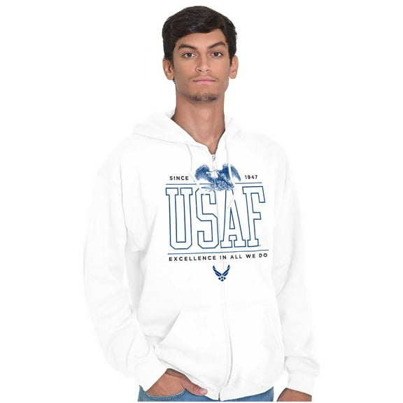 US Air Force Excellence Bald Eagle Zip Up Hoodie Men's Women's Brisco Brands M
