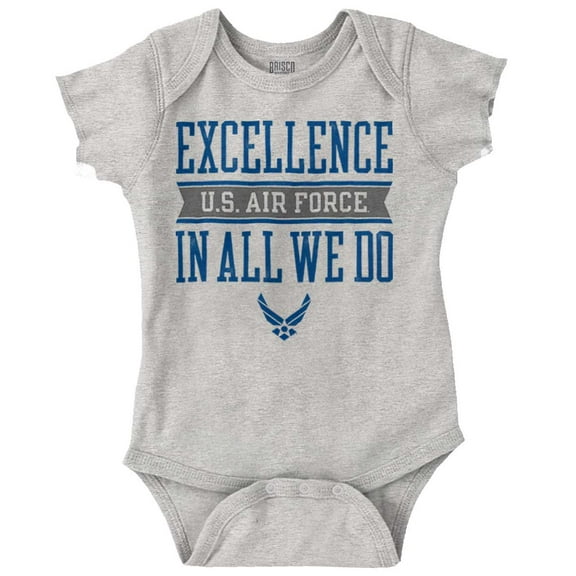 US Air Force Excellence in All We Do Romper Boys or Girls Infant Baby Brisco Brands 12M