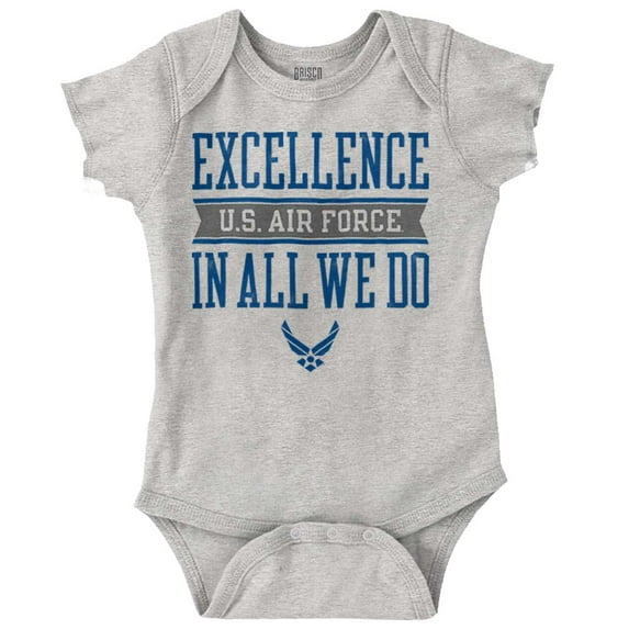 US Air Force Excellence in All We Do Romper Boys or Girls Infant Baby Brisco Brands 12M
