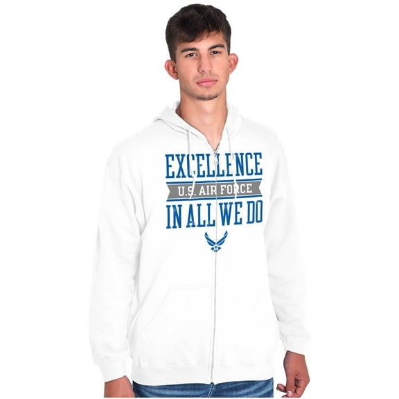 US Air Force Excellence in All We Do Zip Up Hoodie Men's Women's Brisco Brands X