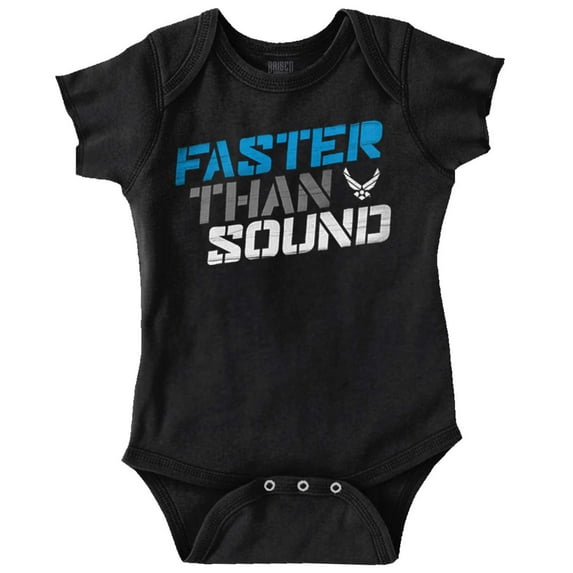 US Air Force Faster Than Sound USAF Romper Boys or Girls Infant Baby Brisco Brands 12M