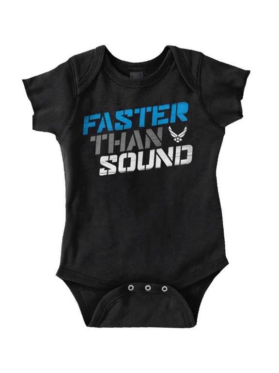 US Air Force Faster Than Sound USAF Romper Boys or Girls Infant Baby Brisco Brands 12M