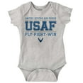 thumbnail image 1 of US Air Force Fly Fight Win Athletic Romper Boys or Girls Infant Baby Brisco Brands 12M, 1 of 6