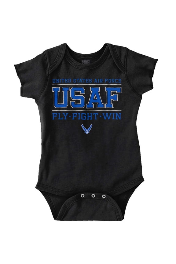 US Air Force Fly Fight Win Athletic Romper Boys or Girls Infant Baby Brisco Brands 18M