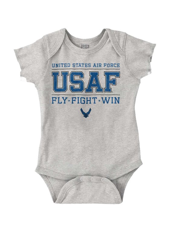 US Air Force Fly Fight Win Athletic Romper Boys or Girls Infant Baby Brisco Brands 18M