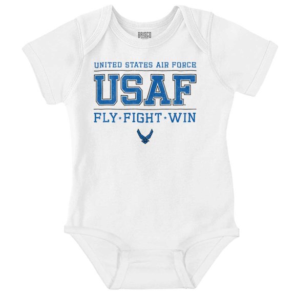 US Air Force Fly Fight Win Athletic Romper Boys or Girls Infant Baby Brisco Brands 6M
