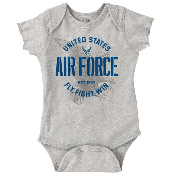 US Air Force Fly Fight Win Eagle Romper Boys or Girls Infant Baby Brisco Brands NB