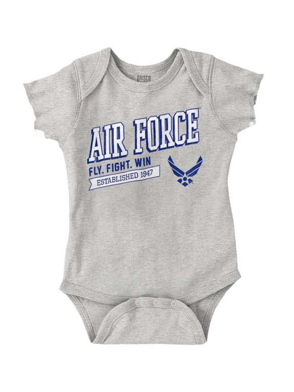 US Air Force Fly Fight Win Est 1947 Romper Boys or Girls Infant Baby Brisco Brands 12M