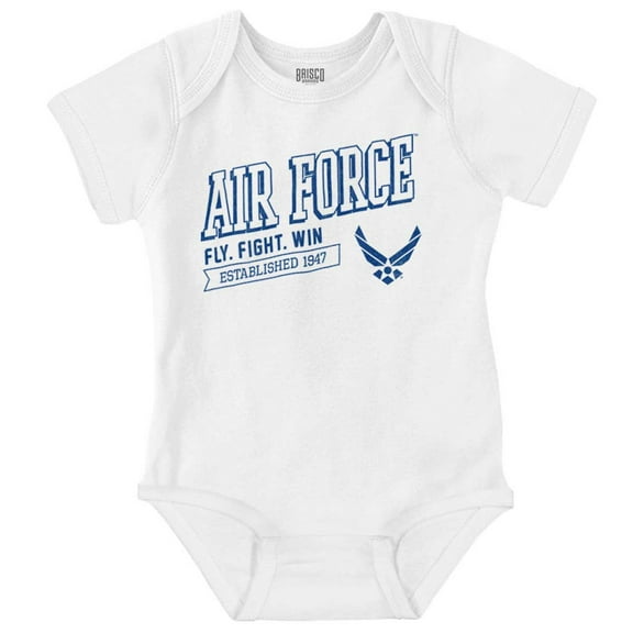 US Air Force Fly Fight Win Est 1947 Romper Boys or Girls Infant Baby Brisco Brands 6M
