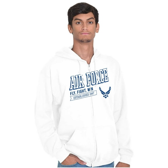 US Air Force Fly Fight Win Est 1947 Zip Up Hoodie Men's Women's Brisco Brands M