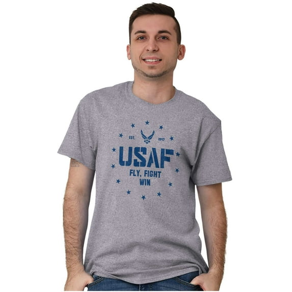 US Air Force Fly Fight Win Logo Men's Graphic T Shirt Tees Brisco Brands S