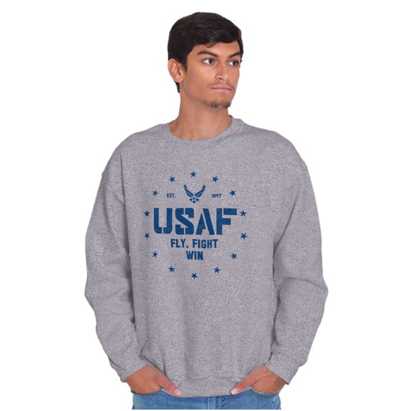 US Air Force Fly Fight Win Logo Sweatshirt for Men or Women Brisco Brands S