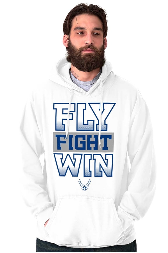 US Air Force Fly Fight Win Slogan Hoodie Sweatshirt Women Men Brisco Brands S