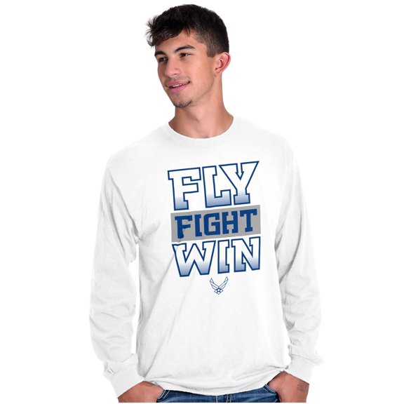 US Air Force Fly Fight Win Slogan Long Sleeve TShirt Men Women Brisco Brands S