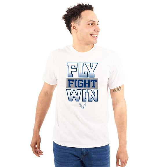US Air Force Fly Fight Win Slogan Men's Graphic T Shirt Tees Brisco Brands M
