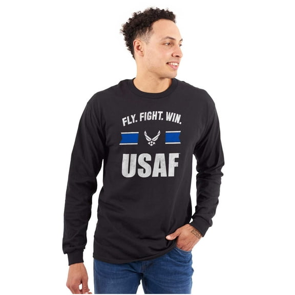 US Air Force Fly Fight Win USAF Long Sleeve TShirt Men Women Brisco Brands S