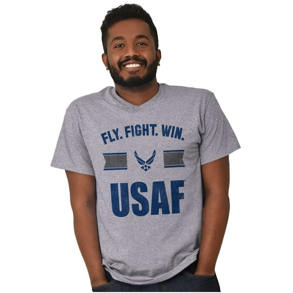 US Air Force Fly Fight Win USAF Men's Graphic T Shirt Tees Brisco Brands X