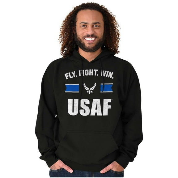 US Air Force Fly Fight Win USAF Unisex Plus Size Hoodie Brisco Brands 5X
