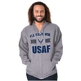 thumbnail image 1 of US Air Force Fly Fight Win USAF Unisex Plus Size Zip Hoodie Brisco Brands 5X, 1 of 5