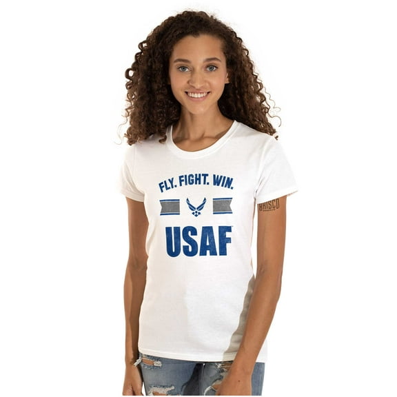 US Air Force Fly Fight Win USAF Women's T Shirt Ladies Tee Brisco Brands M