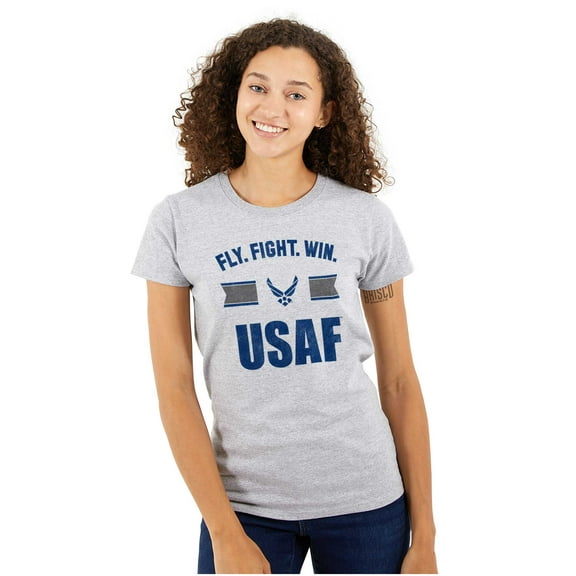 US Air Force Fly Fight Win USAF Women's T Shirt Ladies Tee Brisco Brands X