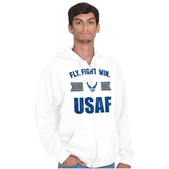 US Air Force Fly Fight Win USAF Zip Up Hoodie Men's Women's Brisco Brands M