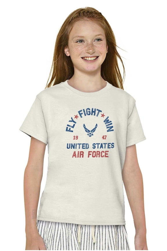 Fly Fight Win Vintage Crewneck T Shirts Boy Girl Teen Brisco Brands S