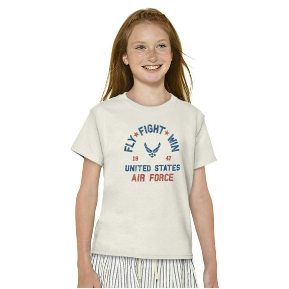 US Air Force Fly Fight Win Vintage Crewneck T Shirts Boy Girl Teen Brisco Brands X