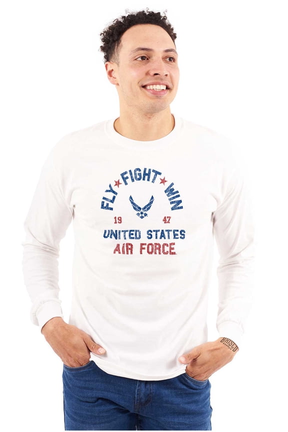 US Air Force Fly Fight Win Vintage Long Sleeve TShirt Men Women Brisco Brands S