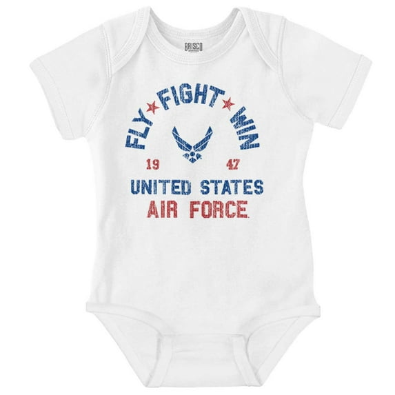 US Air Force Fly Fight Win Vintage Romper Boys or Girls Infant Baby Brisco Brands 18M