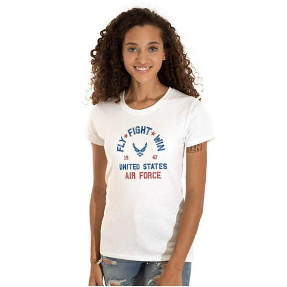 US Air Force Fly Fight Win Vintage Women's T Shirt Ladies Tee Brisco Brands S
