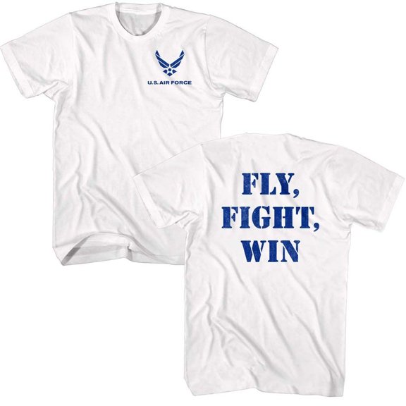 US Air Force Fly Fight Win White Adult T-Shirt 6Xl ***F&B***