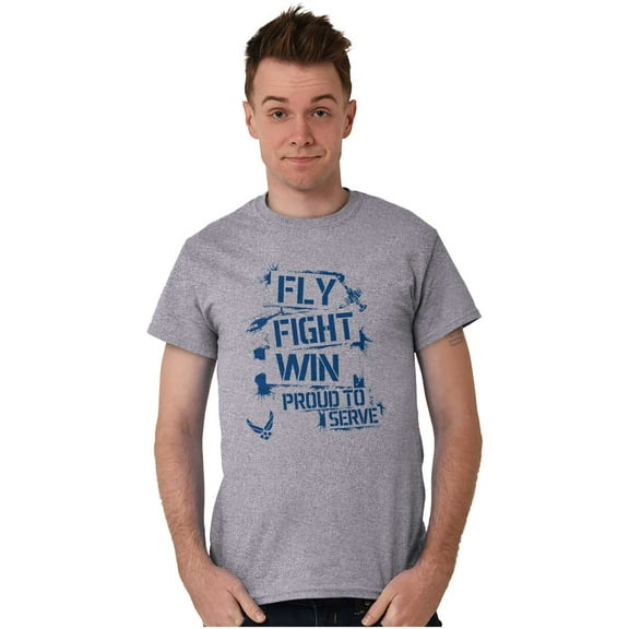 US Air Force Fly Fight Wind Pride Men's Graphic T Shirt Tees Brisco Brands S