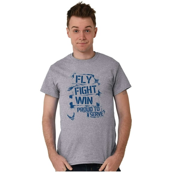 US Air Force Fly Fight Wind Pride Men's Graphic T Shirt Tees Brisco Brands S